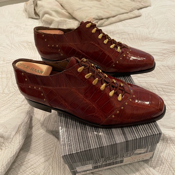 Vintage Romano Martegani Lace Up Alligator Shoes - Picture 7 of 13